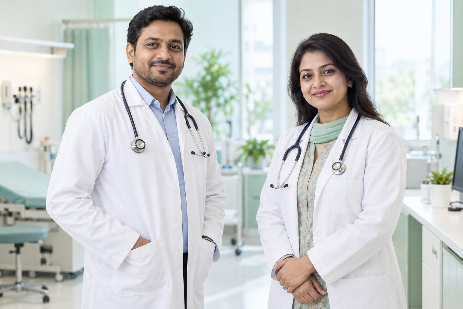 সাদা কোট পরা পুরুষ ও নারী চিকিৎসকের প্রতীকী ছবি